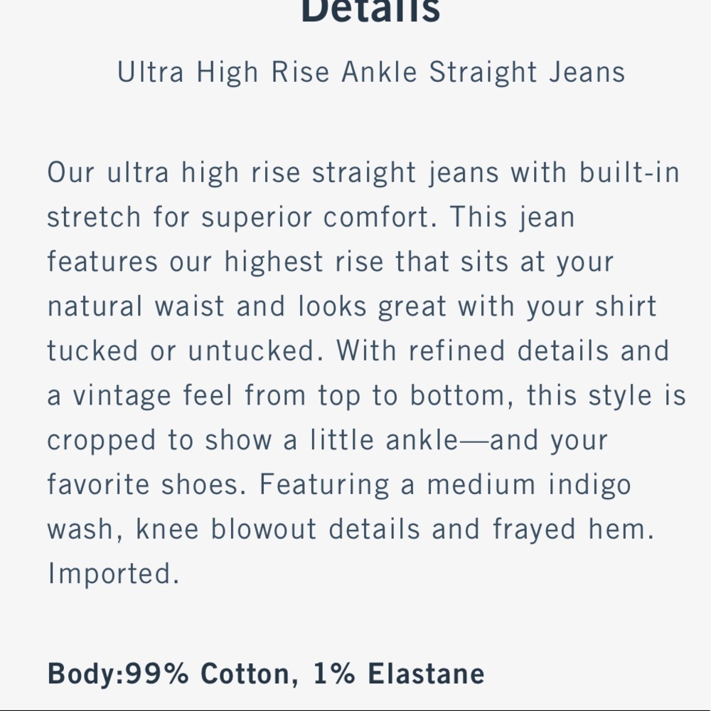 [SOLD] Abercrombie and Fitch high rise straight leg ankle short jeans - Picture 5 of 6